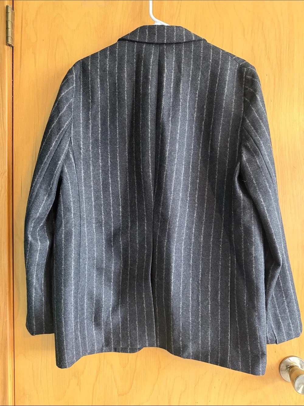 Acne Dark Gray Pinstripe Wool Blazer Size 48 XL